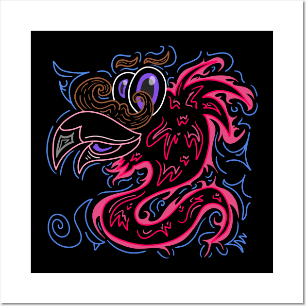 Edward the Stylish Flamingo #2 Wall Art by mm92